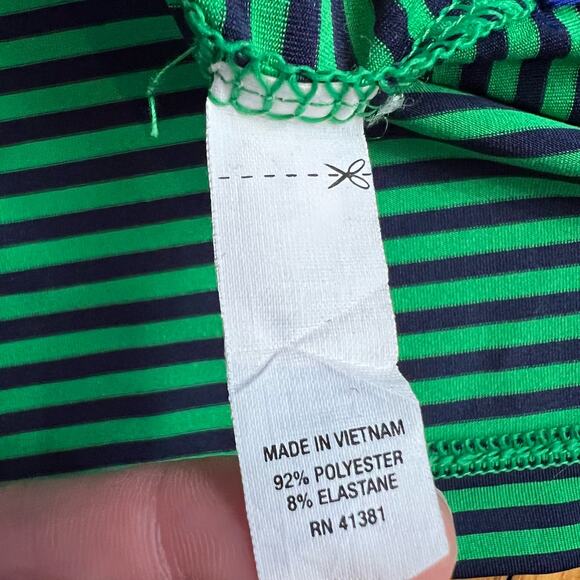 Ralph Lauren RLX Polo Shirt Mens Large Golf Performance Stripe Blue Green - Picture 5 of 7